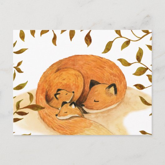 bosgebied Briefkaart vossen (Voorkant)