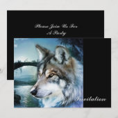 bosgebied moonlight volle maan wolf kaart (Voorkant / Achterkant)