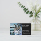 bosgebied moonlight volle maan wolf visitekaartje (Staand voorkant)