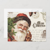  bosgebied Santa Feestdagenkaart (Voorkant / Achterkant)