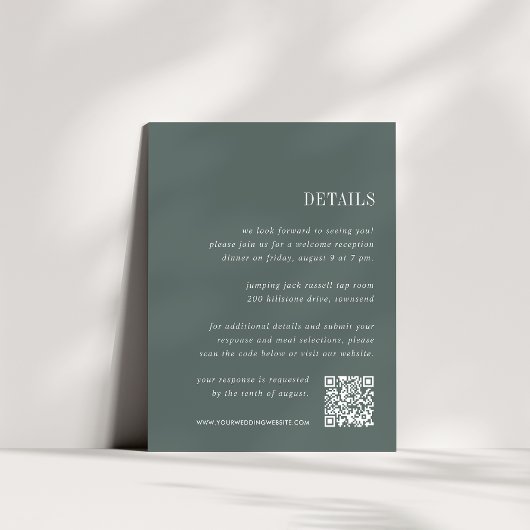 Bosgroen | Alles-in-één bruiloft Details Informatiekaartje