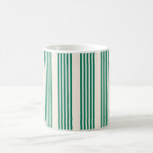 Bosgroen en beige vijf strepen patroon koffiemok (Center)
