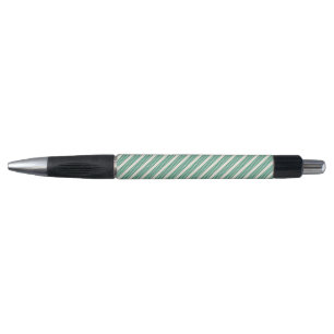 Bosgroen en beige vijf strepen patroon pen