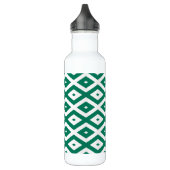 Bosgroen en wit diamantpatroon waterfles (Links)