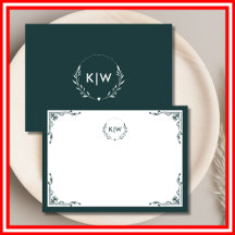 Bosgroen en Wit | Modern Monogram Initiaal