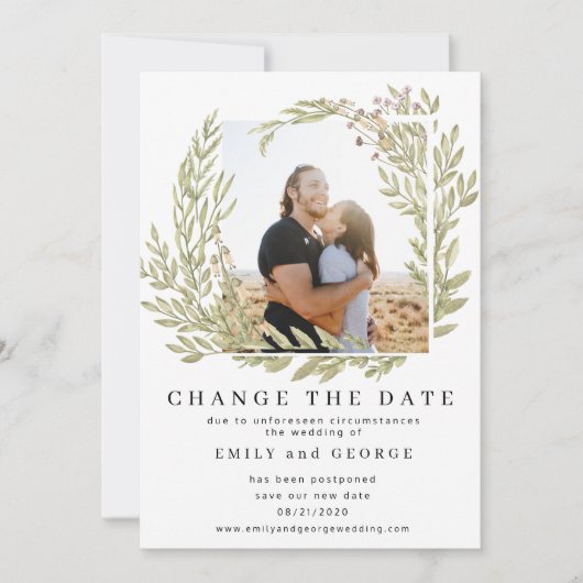Bosgroen Foto Wijzig De Datum Kaart (Voorkant)