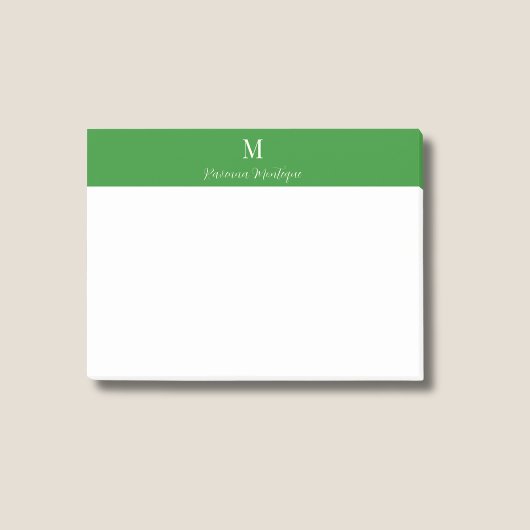 Bosgroen gemoderniseerde persoonlijke naammonogram post-it® notes