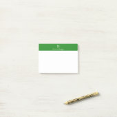 Bosgroen gemoderniseerde persoonlijke naammonogram post-it® notes (Op bureau)