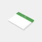 Bosgroen gemoderniseerde persoonlijke naammonogram post-it® notes (Schuin)