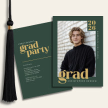 Bosgroen Goud Modern Foto Afstudeerfeest