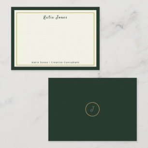 Bosgroen Goud Signature Monogram Professioneel Notitiekaartje