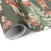 Bosgroen Hond Kerstmis Cadeaupapier (Rol Hoek)
