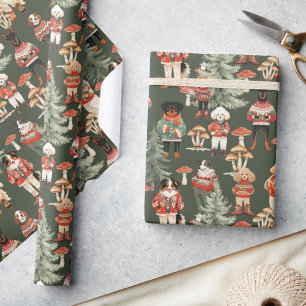 Bosgroen Hond Kerstmis Cadeaupapier