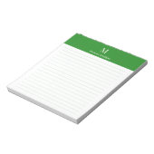 Bosgroen Klassiek Persoonlijk Monogram Gelinieerd Notitieblok (Gedraaid)