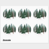 Bosgroen | Pine Trees kerstvakantie Ronde Sticker (Vel)