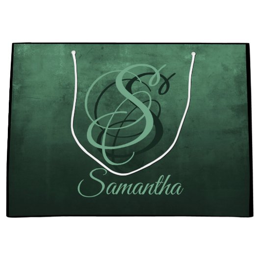 Bosgroen stijlvol rustiek Gepersonaliseerd Groot Cadeauzakje (Voorkant)