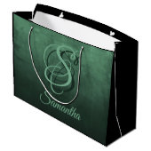 Bosgroen stijlvol rustiek Gepersonaliseerd Groot Cadeauzakje (Achterkant Gekanteld)