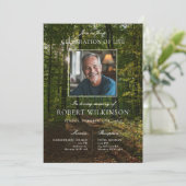 Bosgroen viering van het leven Begrafenisfoto Kaart (Staand voorkant)