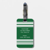Bosgroen Witte Team Jersey Aangepast Nummer Naam Bagagelabel (Achterkant verticaal)
