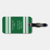 Bosgroen Witte Team Jersey Aangepast Nummer Naam Bagagelabel (Achterkant horizontaal)