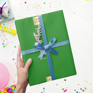 Bosgroen zakelijk bedrijfslogo cadeaupapier
