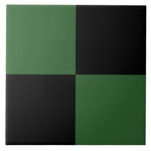 Bosgroen zwart geruit patroon tegeltje