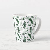 Bosgroene bladeren 3 monogram pasgetrouwden decora latte mok (Rechterhoek)