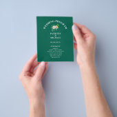 Bosgroene Bloemige Trouwprogramma Flyer (Hand)