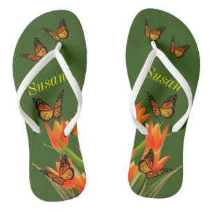 Bosgroene Butterflies Paar of Teenslippers