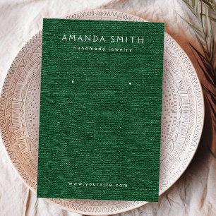 Bosgroene, donkergroene linnen, een oorenkaart visitekaartje