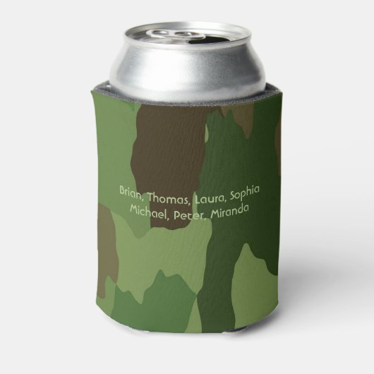 Bosgroene jagers, camouflage en druk op wilde dier blikjeskoeler (Blikje Achterkant)