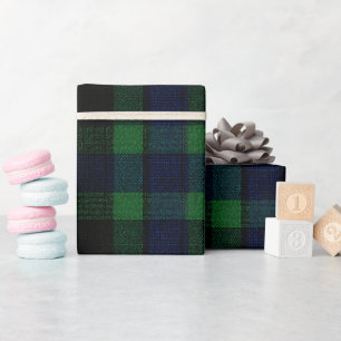Bosgroene marine diepe tartan dennenplaidpatroon cadeaupapier