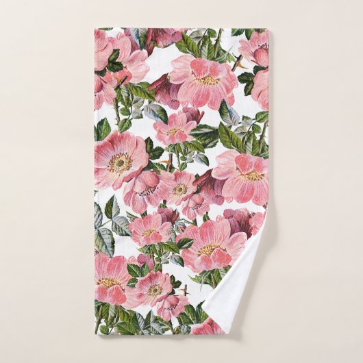  bosgroene roze koraalbloem handdoek (Handdoek)