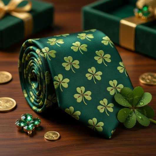 Bosgroene Shamrock Stropdas
