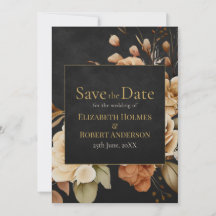 Bosheks Zwart Bloemig Save the Date