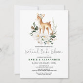 Bosherten Ivoor Bloemen Virtual Baby shower Kaart (Voorkant)