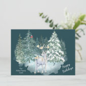 Bosherten Winterbos Feestdagenkaart (Staand voorkant)