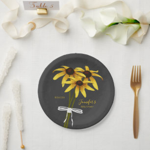 bosje wilde bloemen Black Eyed Susan baby shower Papieren Bordje