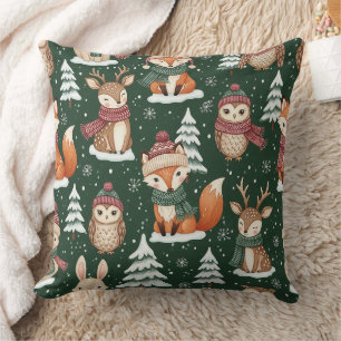 Boskerst Dieren Patroon – Schattig Winter 4 Kussen