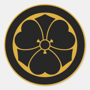 Bosklaver met zwaarden in cirkel 1 ronde sticker