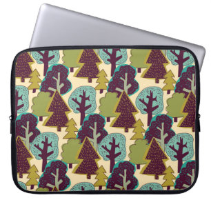 Boskleur Doodle Bomen Illustratie Laptop Sleeve
