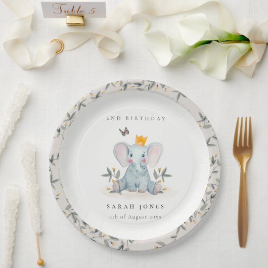 Bosland Baby olifantenolie elke dag van de leeftij Papieren Bordje (Huwelijk)