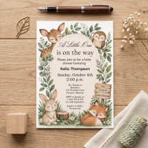 Bosland Boho Dieren Baby Shower Uitnodiging