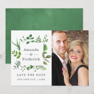 Bosland bosgroen Huwelijk Save The Date
