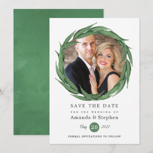 Bosland bosgroen Huwelijk Save The Date