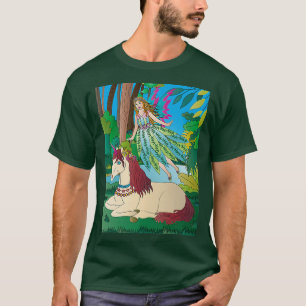 Bosland en waterscène met sproeivluchten en unico t-shirt