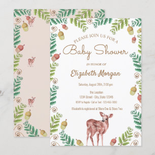 Bosland, Hert Baby Shower Uitnodiging