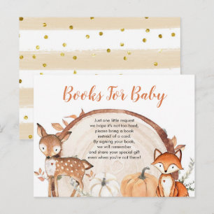 Bosland O Jongen Pompoen Baby Shower Boeken voor B Uitnodiging Briefkaart
