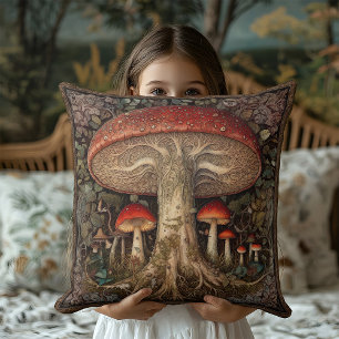 Bosland Rode Gevlekte Paddenstoelen Cottagecore Ru Kussen