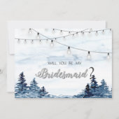 Bosland,Slingerlichten, Aquarel Bruidsmeisje Kaart (Voorkant)